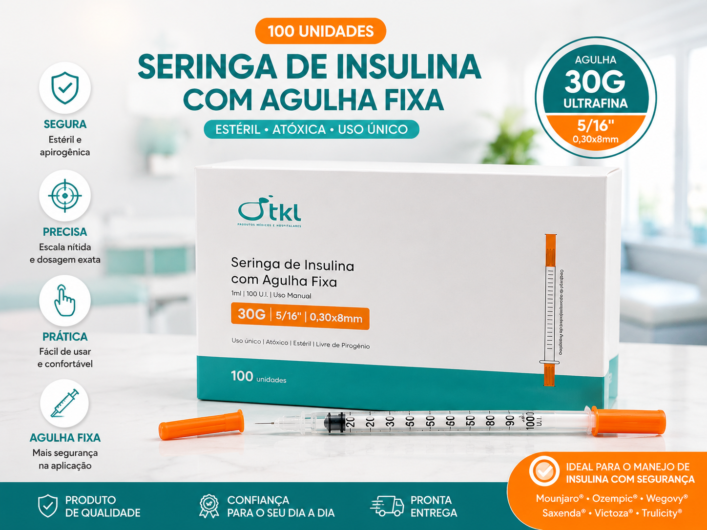 Seringas distribuídas pela SAFY Medical Supply